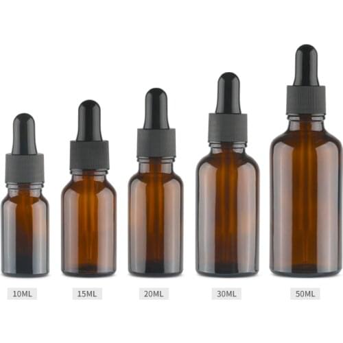 10pcs/lot Brown Drop Amber Bottle Glass Aromatherapy Liquid Dropper essential basic massage oil Pipette Refillable Bottles