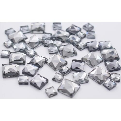 Square Shape Glue-Flatback Clear Crystals Strass Adhesive Rhinestones Trim DIY Garment Craft Beads Hotfix Rhinestone For Clothes