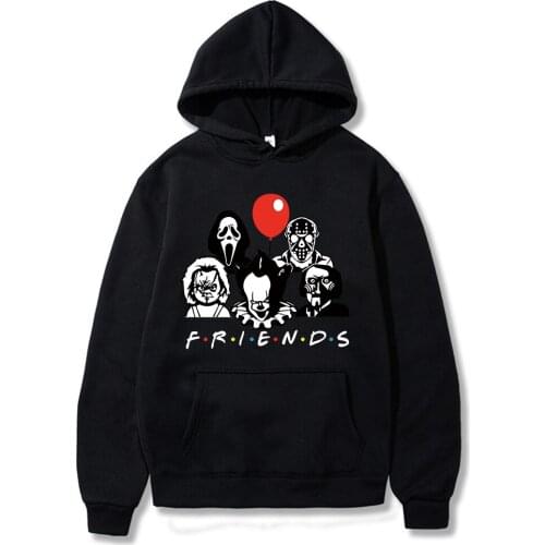 Pennywise Michael Myers Hoodie Horror Friends Printed Plus Size Hoodie Halloween Winter Hoodies Unisex