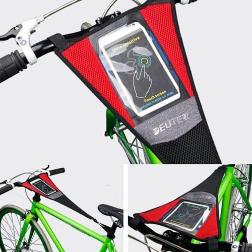 Indoor Bike Trainer Frame Sweat Cover Guard Net Catcher Absorbs Sweat Strap with Phone Holder Black Red 58 x 23cm