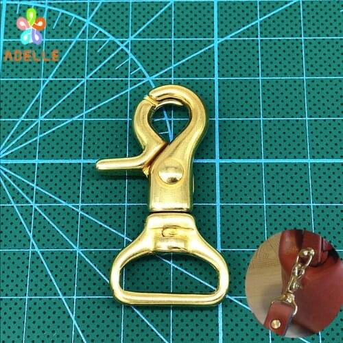 5pcs Solid Brass Lobster Clasp clip Claw Purse Hook Swivel Snap Hook Jewelery fastener Key Ring Bag Dangle free shipping 20mm