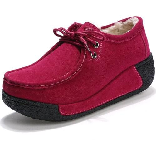 Womens shoes new ladies leather sneakers platform wedge heel ladies casual flat shoes comfortable mother shoes