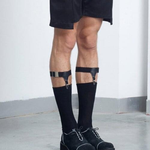1 Pair Adjustable Mens Sock Garter Belt Grips Leg Harness Suspender with Metal Clips Accessories Leg Strap Leg Garter Belt