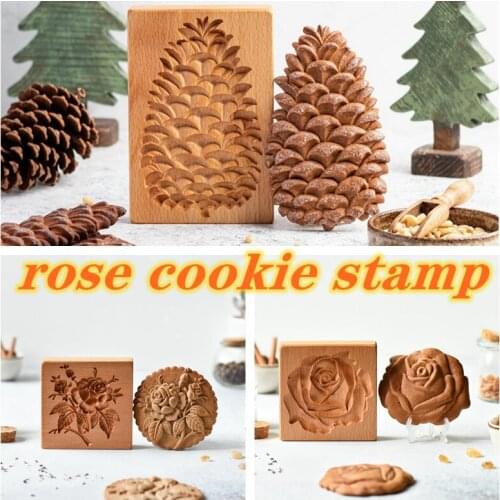 1pcs Cookie Cutter Provance Rose Cookie Stamp Embossing Mold Craft Decorating Baking Tool Cake Tools straw mold
