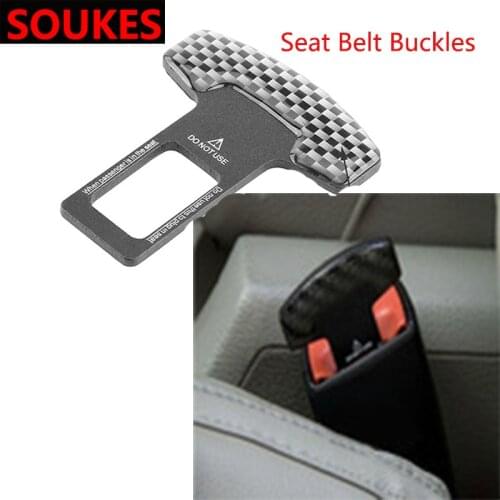 1pcs Carbon Fiber Car Safety Seat Belt Buckle Clip For Skoda Octavia A5 A7 Kodiaq Superb 2 Rapid Fabia Porsche 911 Cayenne Macan