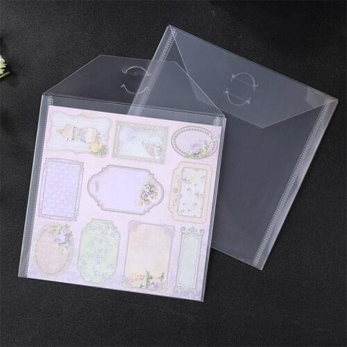 16.2*16.2 cm 10 Pcs/Lot Storage Pockets Plastic Sheets For Portable Collect Cutting Dies Cards Scrapbook CardstocK Clear Stamps