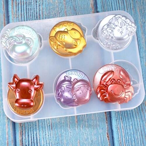 DIY Crystal Epoxy Mould Twelve Constellation Mold Accessories Pendant Constellation Mirror Silicone Mold Jewelry Making