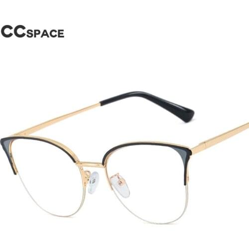 48267 Cat Eye Anti Blue Metal Glasses Frames Men Women Optical Fashion Computer Glasses