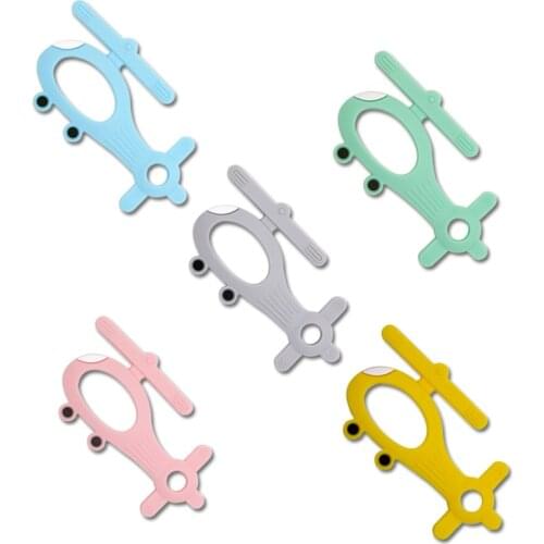 Kovict 5/10pcs Silicone Teethers Airplane Cartoon Shape BPA Free Tiny Rod Food Grade Silicone Baby Teethers Toy