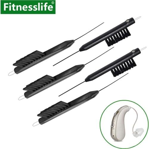 5pc Hearing Aid Cleaner Brush Cleaning Tools with Battery Magnet Sound Amplifier Accessories Wax Loop Vent for Earbuds Headphone