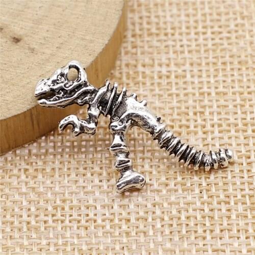 Free shipping 27pcs 26x16mm antique silver Dinosaur skeleton charms diy retro jewelry fit Earring keychain hair card pendant