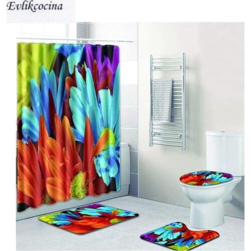 Free Shipping Four Kinds Color Daisy Casa De Banho Banyo Bathroom Carpet Toilet Bath Mats Set Tapis Salle De Bain Alfombra Bano