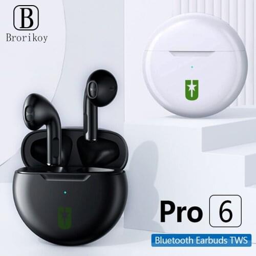 Air Pro 6 TWS Wireless Headphones With Mic Tws Bluetooth Earphone Noise Cancle Earbuds Earpiece For Apple iPhone Samsung Phone