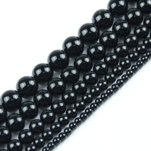 JHNBY Natural Stone Black carnelian beads High quality Round Loose beads ball Onyx 4/6/8/10/12MM Jewelry bracelet Making DIY