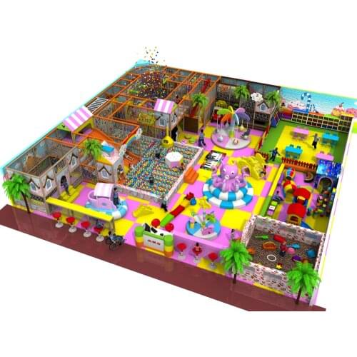 CE,TUV,SGS customized sweet candy soft indoor playground with collect system.children play center with ball games YLW-IN171030