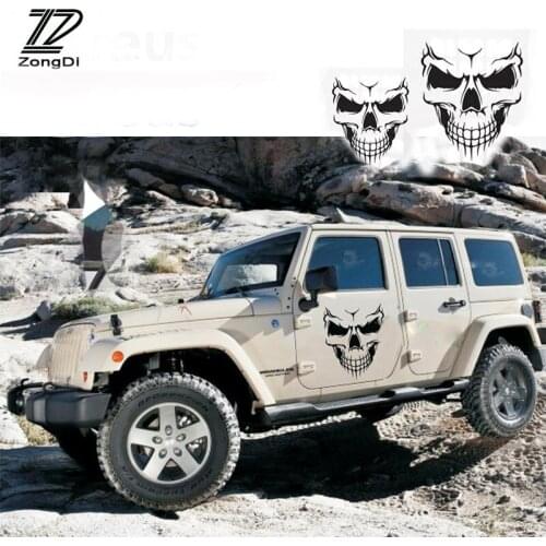 ZD Punisher Skull For Audi A4 B7 B5 A6 C6 Q5 Honda Civic 2006-2011 Fit Accord CRV Car Vent Hood Spare Reflective Decal Stickers
