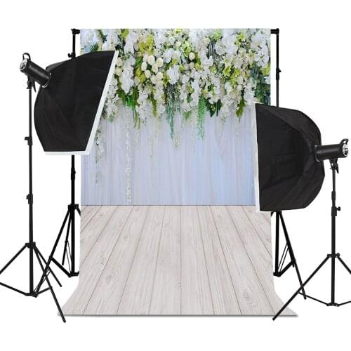 Flowers Wooden Board Photography Background Wedding Party Decor Canvas Painting Baby Photo Backdrop Studio Supplies Home Decor