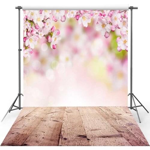 Spring flowers background photography backdrops Wood floor photo background wedding backdrops for photo studio F-1067
