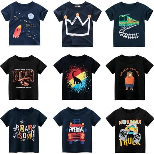 Cotton Boys T-Shirt Kids Shirts Baby Boys Casual Short Sleeve Print T-shirt for Boy Summer Children Toddler Tee Shirts Tops