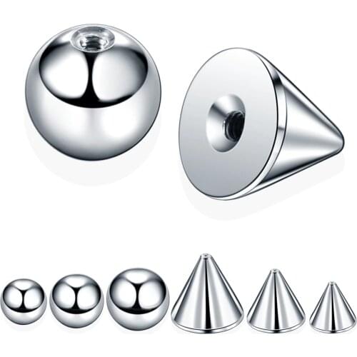 100pcs/lot Stainless Steel Screw Balls Spike Accessories For Lip Nipple Belly Tongue Eyebrow Ear Piercing Rings Jewelry 14G 16G