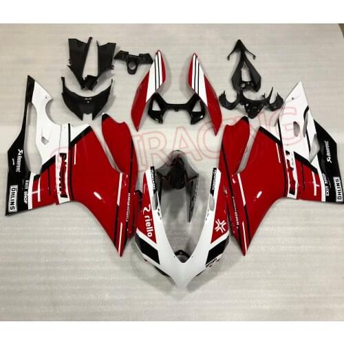 For Ducati ABS Plastic Injection Fairing Kit for 1199 PANIGALE 2012 2013 2014 2015 2016 Motorcycle Bodywork Cowling Red & White