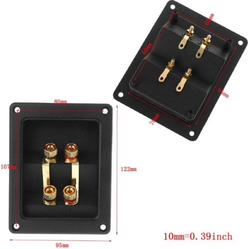 Terminal Cup Connector 266 Parts Express Binding Posts Gold Banana Jacks Recessed Bi-Amp Speaker Box Black Jan-12