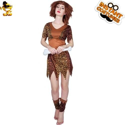 Adult Sexy Leopard Print Costume Fancy Dress Carnival Women Cavewoman Outfits Girls Halloween Cosplay Party Clothing