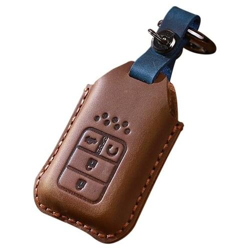 Remote 2 Buttons Car Key Leather Styling Case Cover For Honda CRV Lingpai XRV Tenth Generation Civic Accord Crown Road Fit Auto