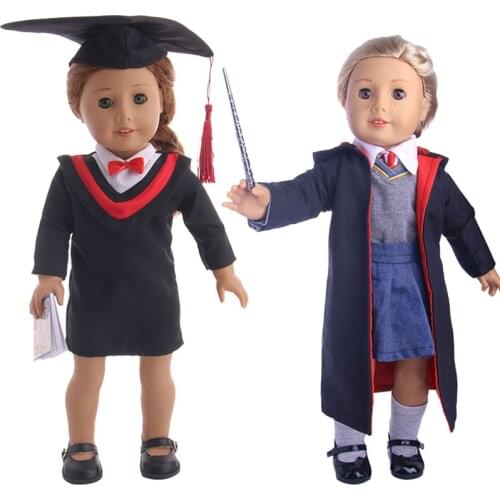 Doll School Uniform Magic & Magic suit Clothes Accessories Fit 18 Inch American & 43 Cm Born Baby Our Generation Birthday Girls