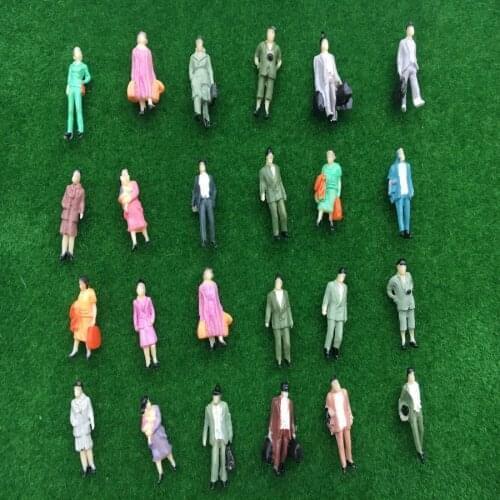 Weijingmodel 100 Model People Figures Passenegers Train Scenery 1:75 O Scale Mixed Color Pose For Ho Train Layout