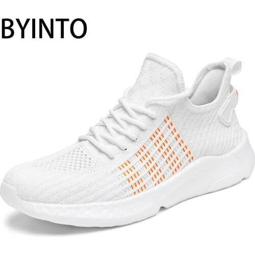 2021 New Arrival Men Running Shoes Breathable Mesh Soft Sock Sneakers White Male Sport Tennis Shoes Tenis Masculino Basket Homme