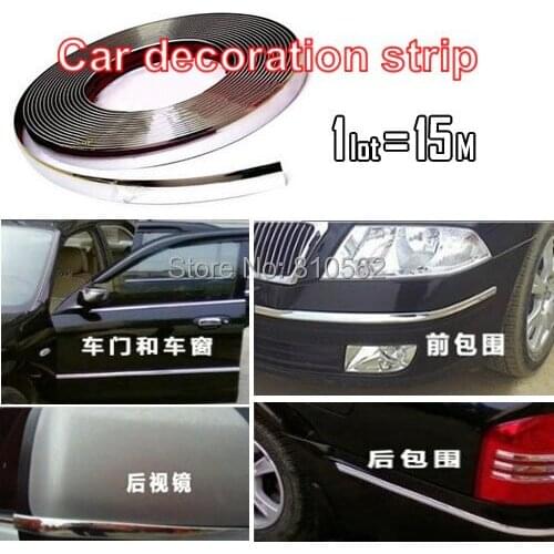 Free Shipping Car Decoration Sticker Car Chrome Styling Moulding Trim Strip Auto Body Window Exterior Accessories Tool