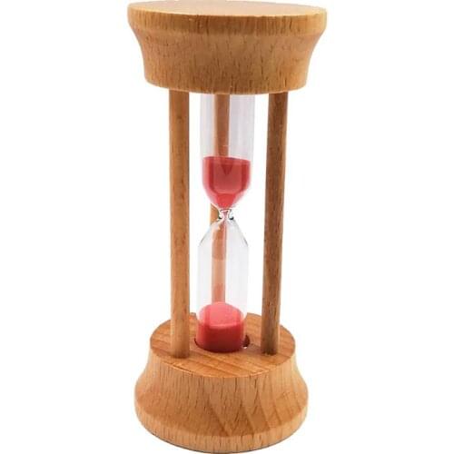 3 Minutes Wooden Frame Sandglass Red Sand Hourglass Inccurate Sand Timer 3 Minutes European Style Wooden Hourglass Red Sand