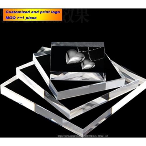 Transparent Square Acrylic Clear Stamps Block Pad Bracelet Holder Jewellery Display Stand Cosmetics Organizer Ring Doll Sheet