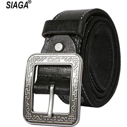 Unisex Personalized Cowhide Belts Mongolian Nationality Wind Pressure Flower Neutral Leather Belt for Men & Women SA027
