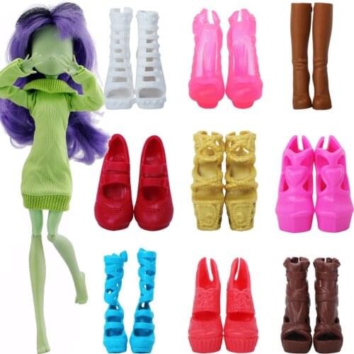 High Quality Doll Shoes Wedding Party Wear Mixed Style High Heels Shoes Boot Sandals for Monster High Doll DIY Accessories Toys