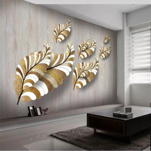 Wellyu 3D solid relief gold leaf background wall decorative painting custom mural wallpaper papel de parede para quarto