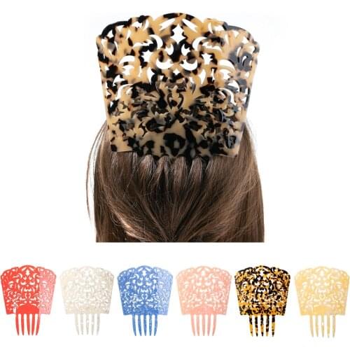 Vintage High Hair Combs Colorful Acetate Hair Accessories Faux Tortoise shell Hair clips Flamenco Headdresses Women Comb jewelry