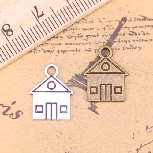 30pcs Charms cabin house building 16x12mm Antique Pendants,Vintage Tibetan Silver Jewelry,DIY for bracelet necklace