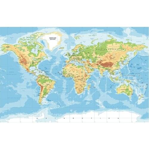 150x225cm The World Non-woven Map Mercator Projection Without National Flags For Education And Culture