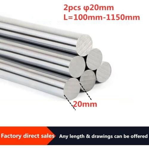 2pcs 3D printer parts Optical axis Optical axis Multi-length option 100mm-1150mm CNC chrome plating OD 20mm