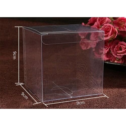 20pcs 9*9*9cm Transparent Waterproof PVC Boxes Packaging Small Plastic Clear Box Storage For Food/jewelry/Candy/Gift/cosmetics