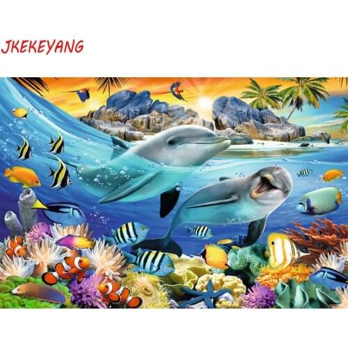 5D DIY square/round Diamond painting dolphin Cross Stitch Diamond Embroidery Pattern Rhinestone J2563