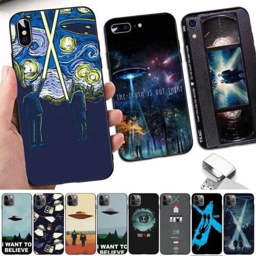TOPLBPCS The X Files I Want to Believe Phone Case for iPhone 8 7 6 6S Plus X 5S SE 2020 XR 11 12mini pro XS MAX
