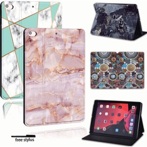 For iPad 2019 7th 10.2"/Pro 11" 2018 2020 PU Leather Smart Tablet Stand Folio Cover - Ultra-thin Various marble colors Slim Case