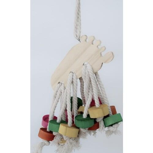 Wooden foot and pcs Chew Bite Swing Toy for Parrot Bird Products Pet Toy Accessories Cockatiel Parrot hang Toy BT014