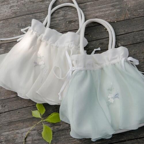 Mori Girl Elegant Chiffon Trim Shoulder Messenger Lolita Bag Handbag 2 Styles