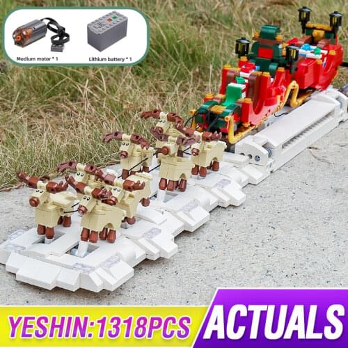 Mould King 10015 High-Tech Christmas Toys The MOC-32342 Santa Sleigh Model Building Blocks Bricks Educational Children Gift