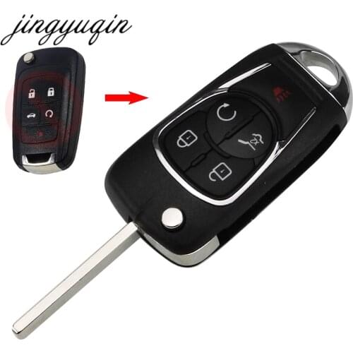 Jingyuqin Modified 5 Buttons Flip Folding Remote Key Shell Cover For Opel Buick Excelle Verano La Crosse Regal Car Fob Case