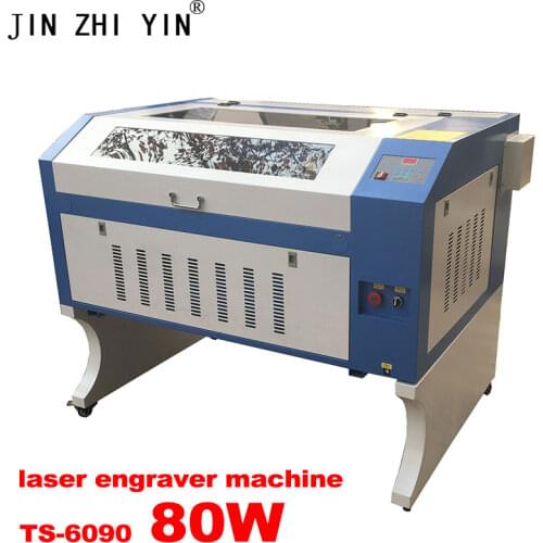 JINZHIYIN 80W CO2 6090 laser engraving and cutting machine with electric up and down table 110V/220V Rated voltage